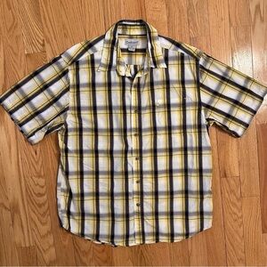 Carhartt Men’s Button Down Plaid Short Sleeve Shirt Yellow Sz XL casual collared